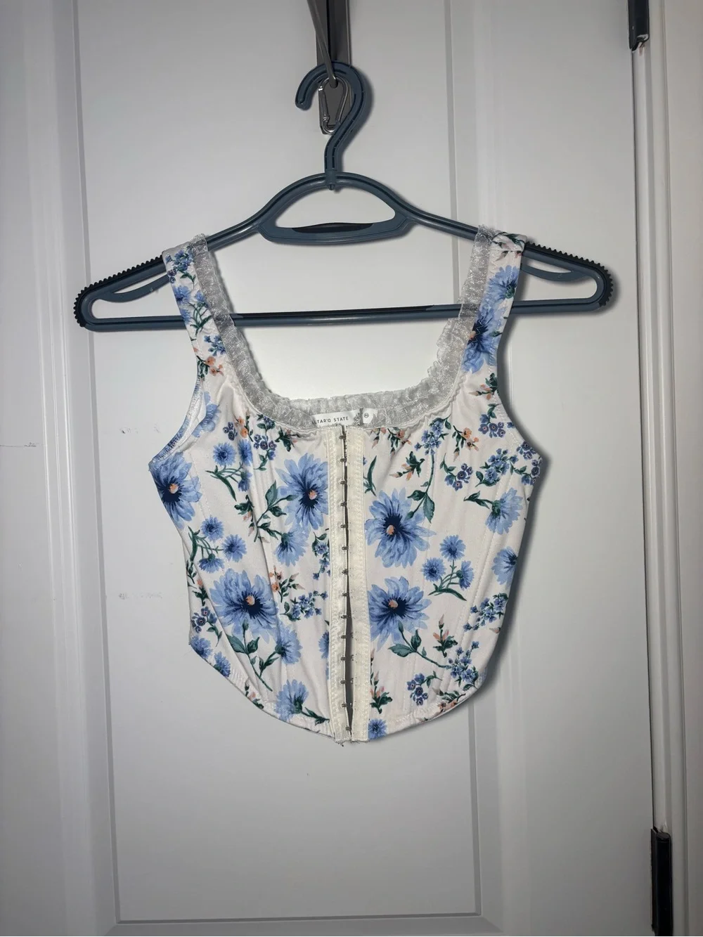 NWT Altar'd State Alex Floral Corset In blue - Picture 1 of 3